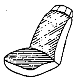 Illustration of a car seat fitted with a protective cover, depicting protecting painted surfaces and seats against dirt and scratches.