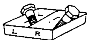 Illustration of removed parts laid out in order in a parts rack labelled L and R, depicting marking and placing parts so they can be reassembled in their original places.