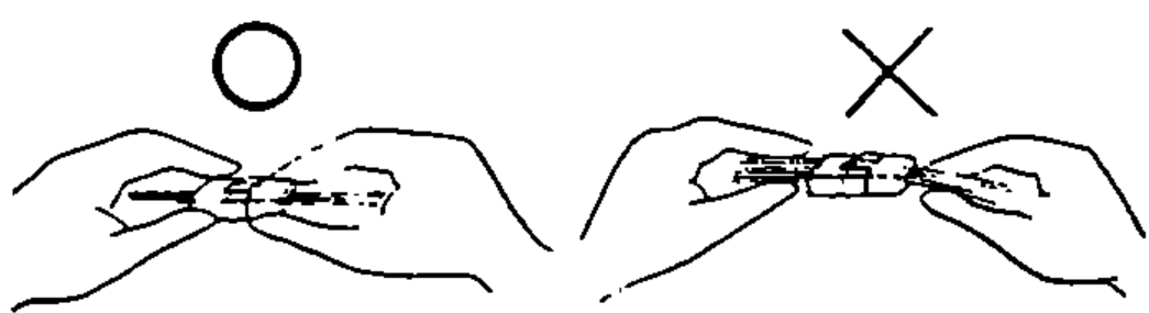 Correct (O) vs incorrect (X) coupler disconnection: O shows holding both couplers, X shows pulling on the wires.