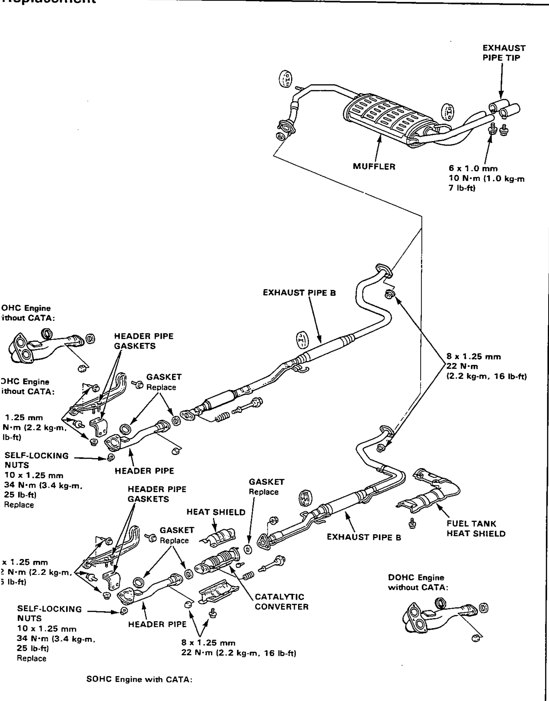 Exhaust Pipe and Muffler — Replacement
