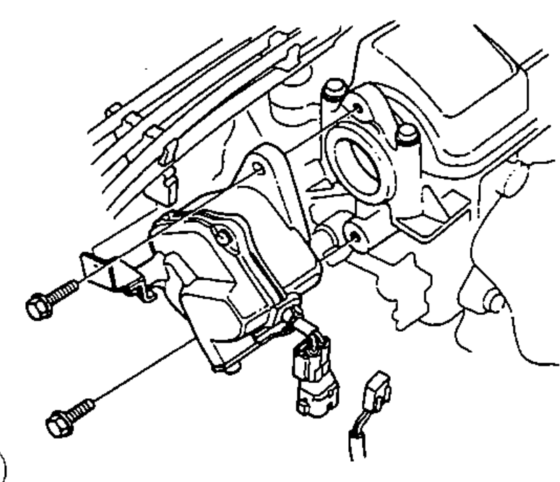 CYL sensor mounted on the engine, with mounting bolts being removed.