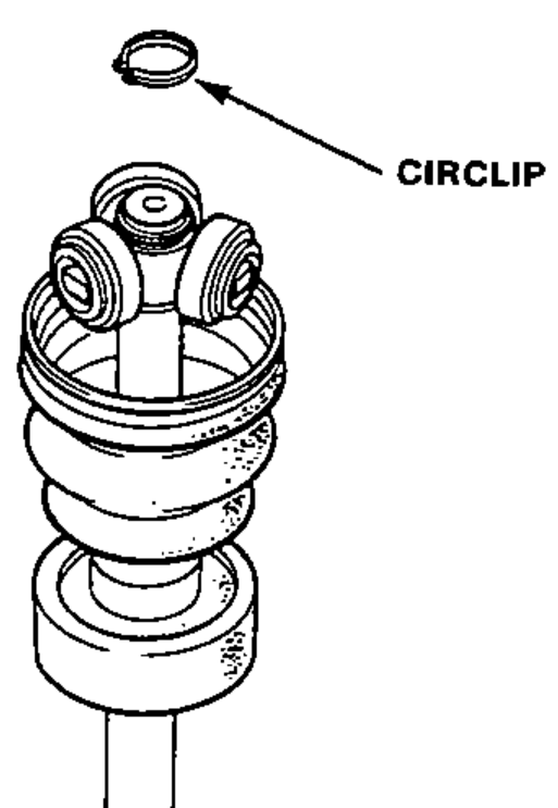 Circlip being fitted onto the driveshaft groove at the inboard joint.