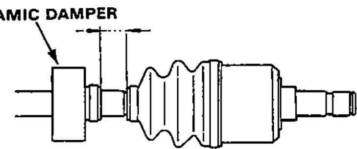 Dynamic damper positioned on the driveshaft as shown, with the spacing dimension to the boots.