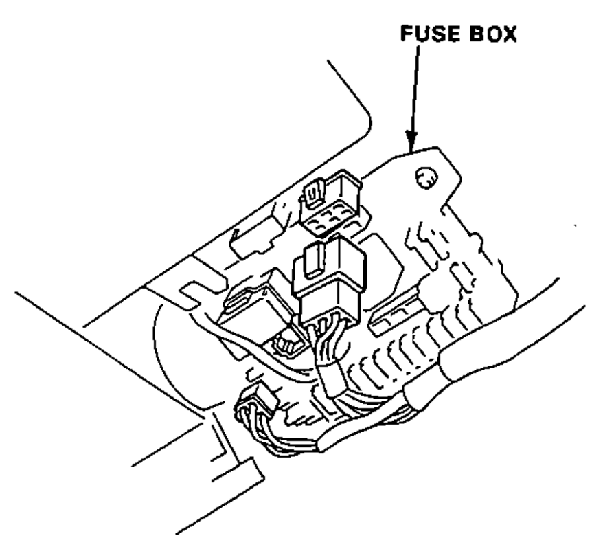Under-dash left side fuse box showing the wire couplers to be disconnected.
