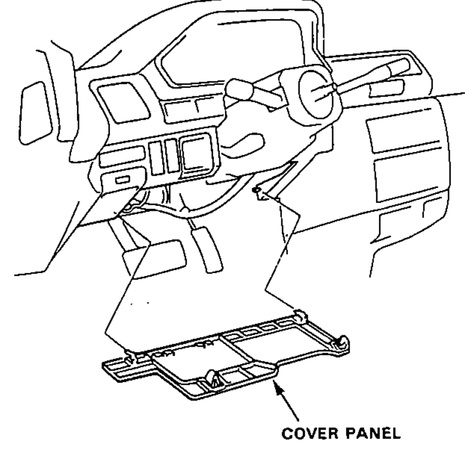 Cover panel being installed under the dashboard.