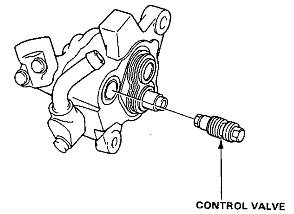 Control valve being removed from the pump housing.