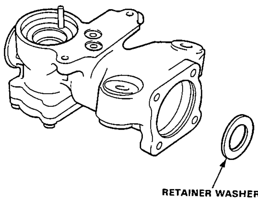 Gear housing with the retainer washer being removed.