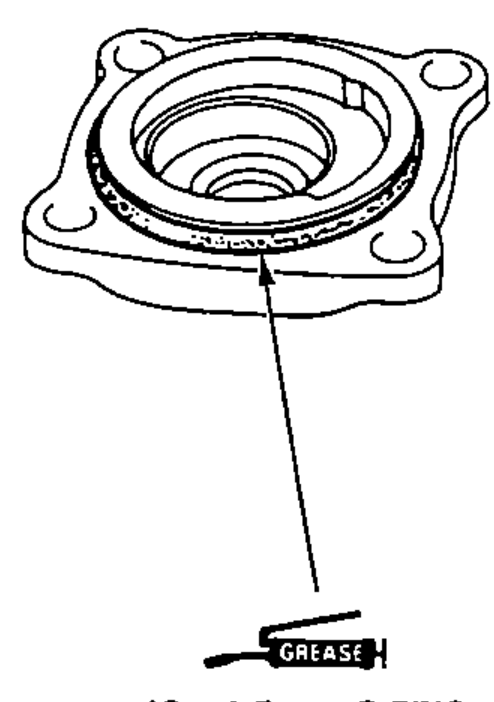 Gear housing cap with the new 46 x 1.5 mm O-ring greased and installed in its groove.