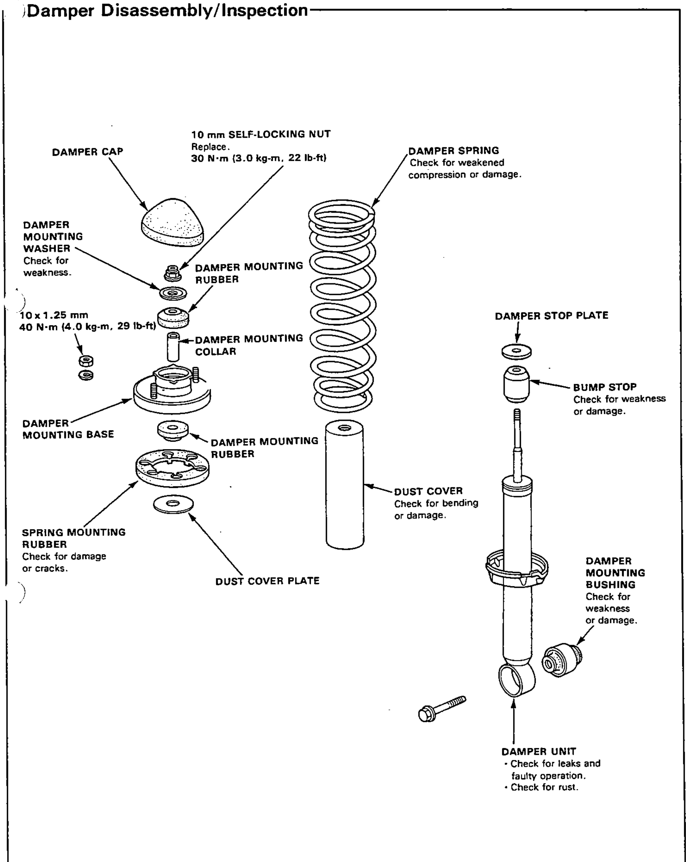 Damper Disassembly/Inspection