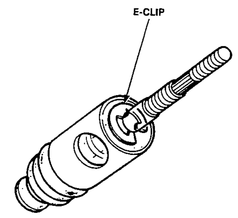 A new filter A (felt) installed on the push rod and secured with a new E-clip.