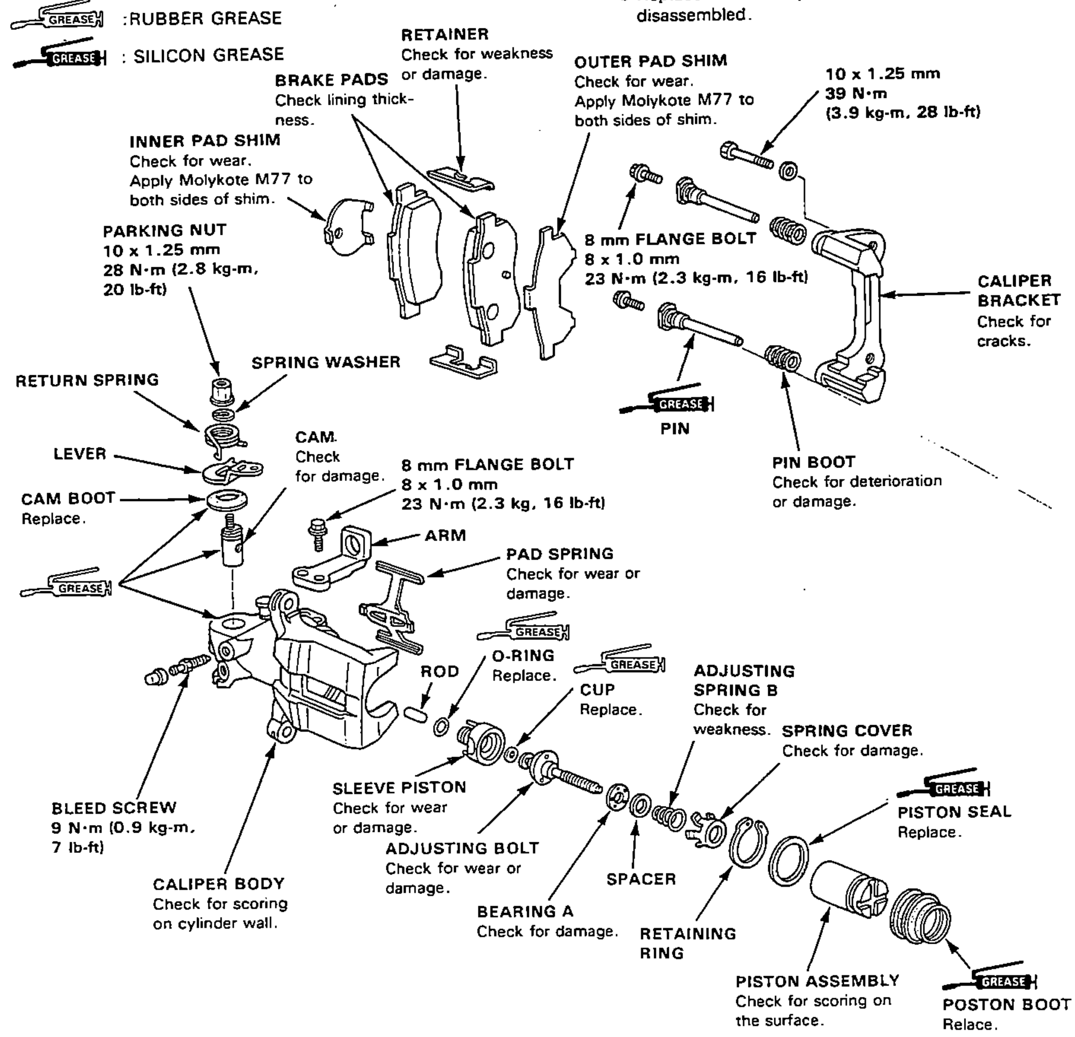Rear Disc Brake - Inspection