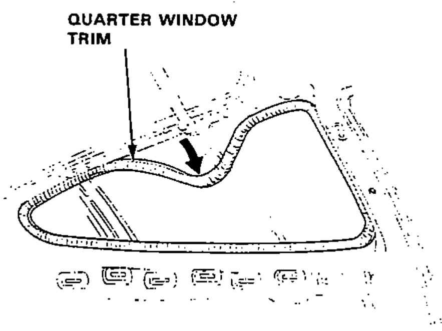 Quarter window opening from inside the car showing the quarter window trim being removed.